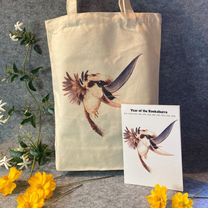 Birthday Gift Set - (1 Card + 1 Canvas Tote Bag) of one Oztrology Animal Star