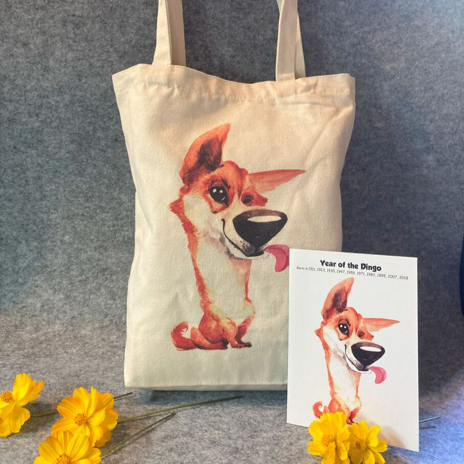 Birthday Gift Set - (1 Card + 1 Canvas Tote Bag) of one Oztrology Animal Star