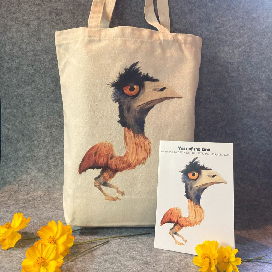 Birthday Gift Set - (1 Card + 1 Canvas Tote Bag) of one Oztrology Animal Star