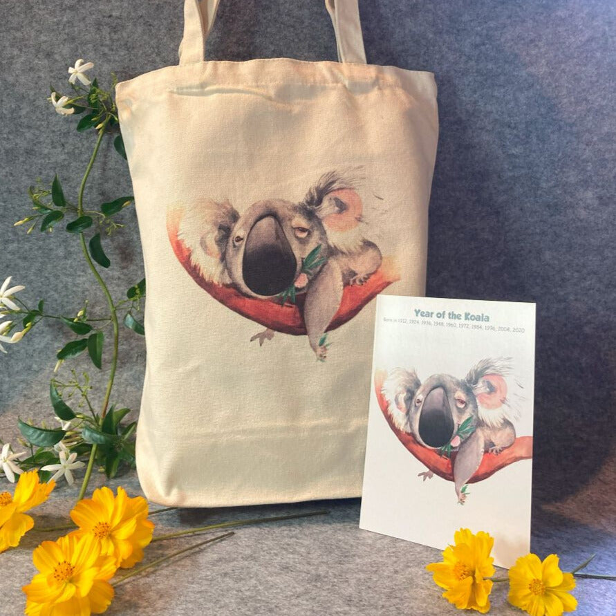 Birthday Gift Set - (1 Card + 1 Canvas Tote Bag) of one Oztrology Animal Star