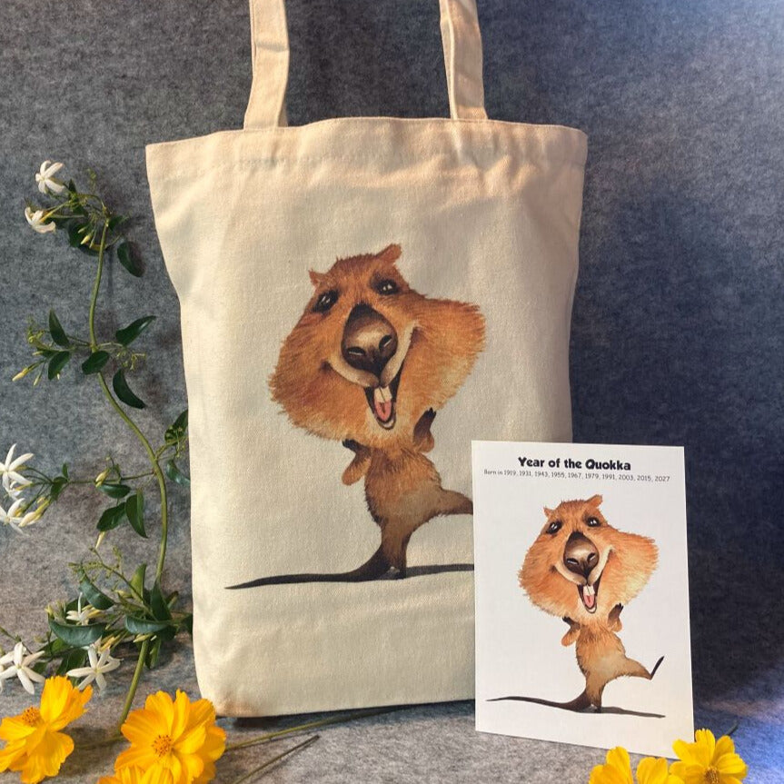 Birthday Gift Set - (1 Card + 1 Canvas Tote Bag) of one Oztrology Animal Star
