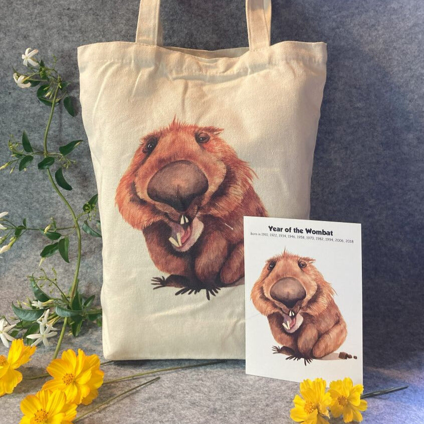 Birthday Gift Set - (1 Card + 1 Canvas Tote Bag) of one Oztrology Animal Star